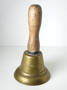Patt 19 Dome - Cast Brass Antique Bell Wood Handle - Picture 1 of 7