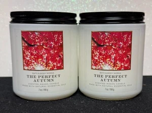 Bath & Body Works The Perfect Autumn Single Wick Mason Jar Candles 7 OZ 2 Pack - Picture 1 of 1