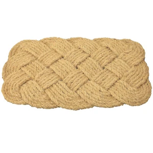 Natural Coir Hand Made Indoor Outdoor Knotted Rope Door Floor Mat Brown 45x75cm - Picture 1 of 3