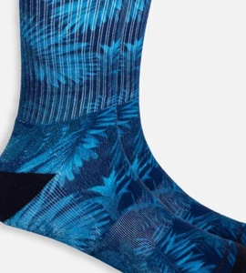 Bamboo Printed Crew Socks - Midnight Foliage- Medium - Picture 1 of 1