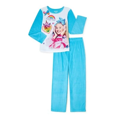 JoJo Siwa JUEGO PJ 2 PIEZAS TALLA 4-5 FRANELA NIÑAS, Manga Larga NUEVO CON ETIQUETAS COLOR AZUL Foto 1 de 4