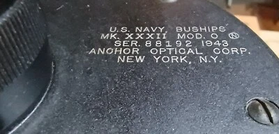 US Navy BuShips Rare Mk32 Mod0 1943 Anchor 7x50 Binoculars + Case MINTY WW2 WWII - Image 1 of 4
