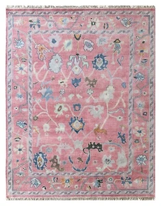 8x10 ft Contemporary Handknotted Multicolor Oushak Rug, Antique Handwoven Rug - Picture 1 of 10