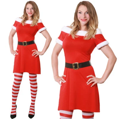 ILOVEFANCYDRESS MISS SANTA DRESS CHRISTMAS FANCY DRESS COSTUME ADULT LADIES MRS CLAUS XMAS