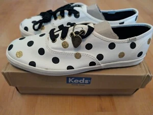 NEW Keds Taylor Swift TS White Gold Glitter Polka Dot Version Eras Tour RARE 8.5 - Picture 1 of 8