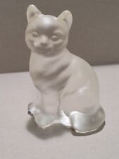 Fenton Crystal Velvet Sitting Cat Figurine 