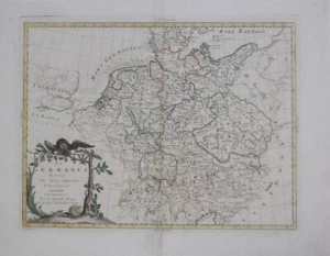 Original 1776 Zatta Karte DEUTSCHLAND Böhmen Schlesien Schweiz Österreich Niederlande - Bild 1 von 12