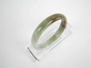 Brazalete de eternidad redondo de jade abigarrado natural genuino 57 mm #1006 - Imagen 1 de 10