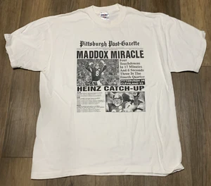VTG Pittsburgh Steelers T Shirt Adult XL Maddox Miracle Past Gazette - Picture 1 of 8