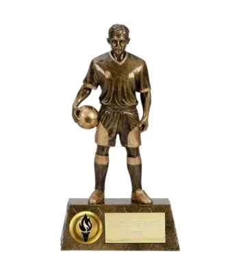 EXE -ENGRAVING Männliche Statue Figur Fußball Trophäe Auszeichnung 15 CM KOSTENLOSE GRAVUR