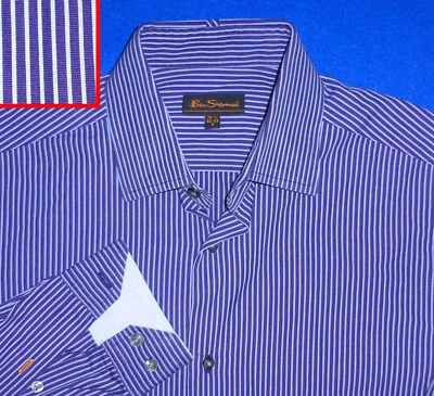 CAMISA BEN SHERMAN HOMBRE 14.5 32-33 S PÚRPURA LAVANDA RAYAS Foto 1 de 4