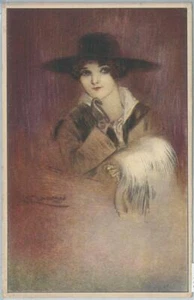 77000 - 1918 POSTAL VINTAGE - Glamour, Damas, ARTISTA FIRMADA: Mauzan L. - Imagen 1 de 1