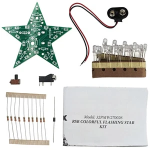 Colorful Flashing Star Soldering Practice Kit, Intermediate Skill Level, 3½" PCB - Picture 1 of 2