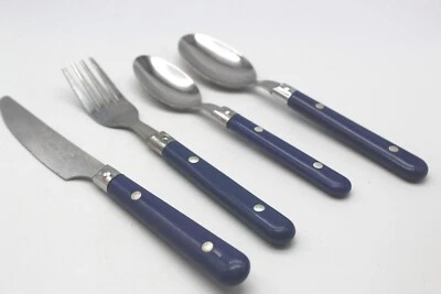 Flatware Vintage Stainless Blue Plastic Rivet Handle Ind Pieces - CHOICE - Image 1 of 4