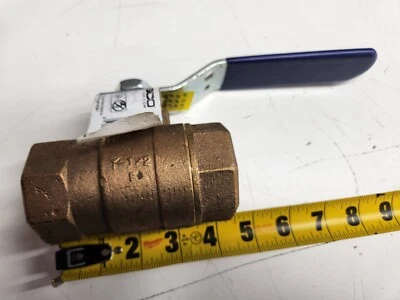 1-1/2" Nibco T-580-70-UL Ball Valve Female NPT Threaded Bronze w/ Lever NL9502C - Image 1 of 3