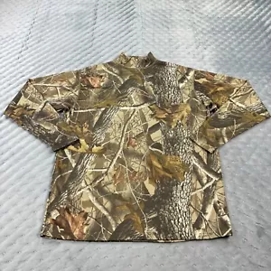 Outfitters Ridge Shirt Mens Large Green Realtree Camo Mesh Long Sleeve Mock Neck - Picture 1 of 9