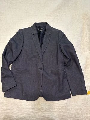 Blazer Massimo Dutti para mujer con cuello liso de un solo botón azul mezcla de lana talla 10 Foto 1 de 4