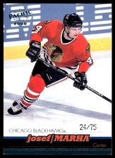 1999-00 Pacific Ice Blue Josef Marha 24/75 Chicago Blackhawks #92