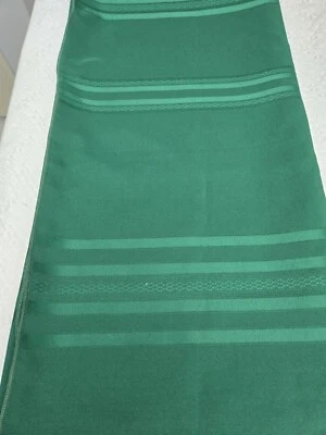 Emerald Green Damask Stripe Tablecloth  10'X10' Polyester Jewel Tone SOME STAINS - Image 1 of 4