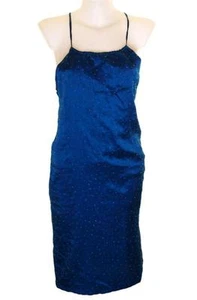 Nuevo con etiquetas Fcuk Conexión Francesa Vestido con Cuentas de Seda con Correas Fcuk Precio de venta sugerido por el fabricante £ 100 Pequeño Reino Unido Azul - Imagen 1 de 3