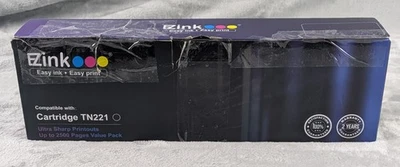 EZInk TN221 Black Toner Cartridge Compatible Brother Sealed Cartridge, Open Box - Image 1 of 4