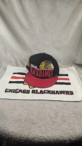 NewEra 9fifty Chicago Blackhawks Red & Black Snapback Hat W/Towel FREE SHIPPING  - Picture 1 of 10