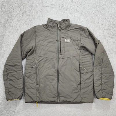 Rei Co Op Jacket Mens Medium Gray Puffer Primaloft Insulation Full Zip Outdoor - Image 1 of 4