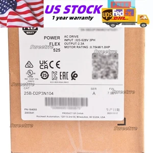 AB 25B-D2P3N104 SER A PowerFlex 525 0.75kW 1Hp AC Drive US Free Tax - Picture 1 of 4