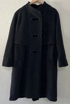 Abrigo Holt Renfrew Vintage Cachemira/Lana/Angora Talla 12 Acento Terciopelo -Defecto Foto 1 de 4