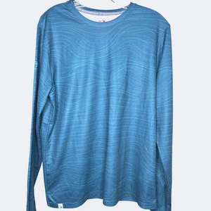 HEADSWEATS GEAR Performance Tee-size medium women Long Sleeve Blue Wave Print - Picture 1 of 4