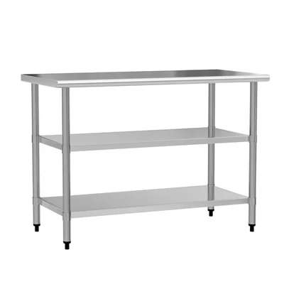 KICHKING Stainless Steel Table w/ 2 shelf 24''x60'' Metal Work Table Commercial Kitchen
