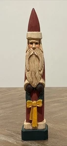 Vtg Norwegian Style Folk Art Chalkware? Santa Claus W/Wreath Figurine 12” Read - Picture 1 of 24