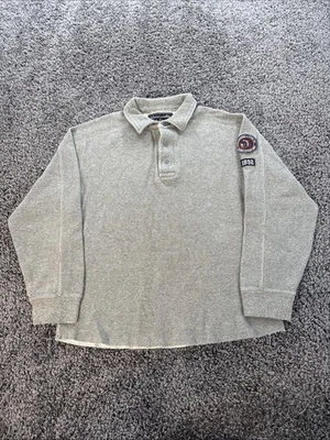 Suéter Vintage Abercrombie Para Hombres Pequeño Henley Nativo Americano Parche 1982 Grueso  Foto 1 de 4