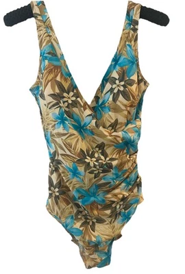 NOVO/NOVO SEM ETIQUETAS! IT FIGURES Maiô One Piece Floral Emagrecimento Controle de Barriga ~ Tamanho 14 - Imagem 1 de 4