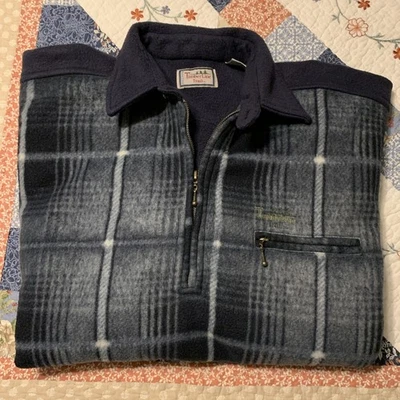 TIMBERLINE TRAIL Hombre Azul Marino/Blanco Rayas Pull-Over Suave Vellón Talla Grande Foto 1 de 4