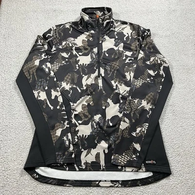 Pullover Kerrits 1/4 Cremallera Mujer L Marrón Montar Caballo Estampado Ecuestre Top Chaqueta Foto 1 de 4