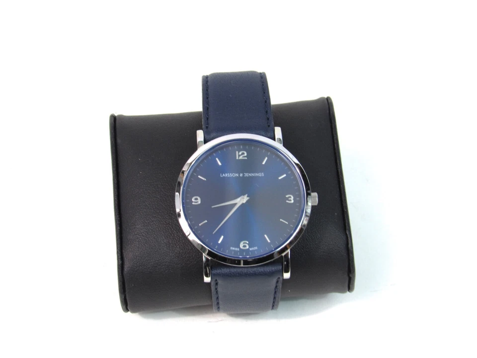 Larsson & Jennings Unisex Lugano Leather Watch - Swiss Made - Navy - Image 1 of 4