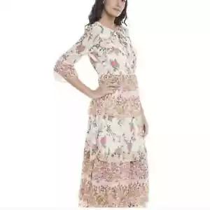Vera Moda Maxikleid Blumen Stufen SMALL Frühling Tee Garten Hochzeit Gast/Duschen - Bild 1 von 10