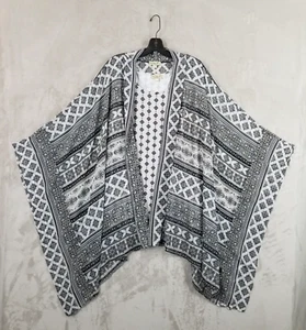 One World 2X Cardigan Set Tank & Topper Sheer Art Deco Shrug Flowy Hippie New - Picture 1 of 10