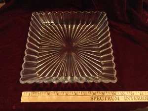 Vassoio ciotola superficiale quadrato vintage Heisey 10" cristallolite elegante vetro - Foto 1 di 3