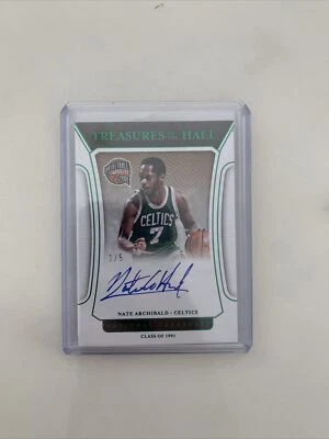 2021-22 National Treasures Nate Archibald Treasures The Hall autografado #93/5 verde - Imagem 1 de 2