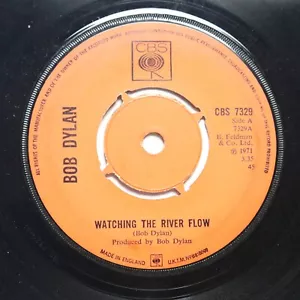 BOB DYLAN - WATCHING THE RIVER FLOW/ SPANISH IS A LOVING - ROCK 45 *UK IMPORT* - Picture 1 of 2