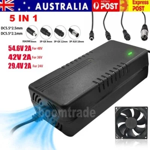 5 IN 1 Li-ion Battery Charger 29.4V 42V 54.6V 48V 2/5A for E Bike Scooter Power - Picture 1 of 17