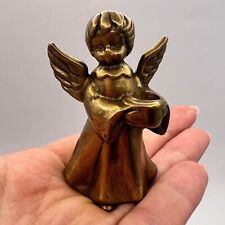 Kleine Vintage Bronze Messing Figur Statue Engel Kerzenständer 2,3"