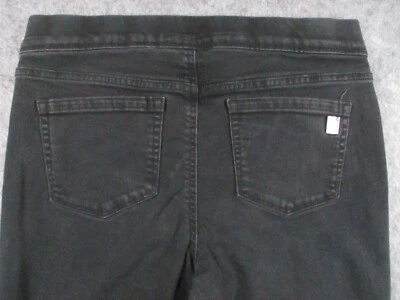 Jeans feminino Dana Buchman MÉDIO M preto denim reto lavagem escura 30x29 - Imagem 1 de 4