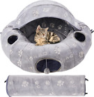 Self-Luminous Cat Tunnel Bed for Indoor Cats Four Seasons Available, Plush Nest 