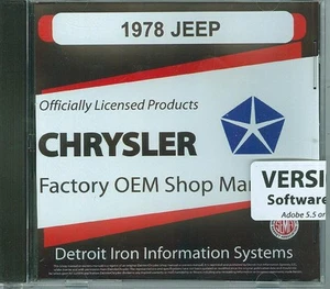 1978  JEEP SHOP/BODY MANUAL ON CD-COVERS  ALL MODELS - Bild 1 von 1