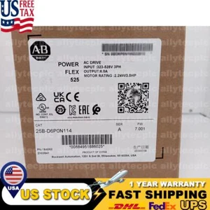 New Factory Sealed AB25B-D6P0N114 PowerFlex 525 AC Drive 25BD6P0N114 USA！ - Picture 1 of 6