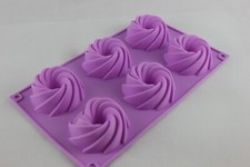 Swirls bunt muffin mould 6 cavity soap candle sugarcraft cake cupcake baking