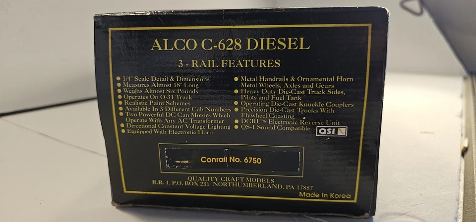 CONRAIL ALCO C 628 DIESEL  O Scale 3 RAIL - GOLD EDITION. NIOB, OOP. BEAUTIFUL! - Image 1 of 4